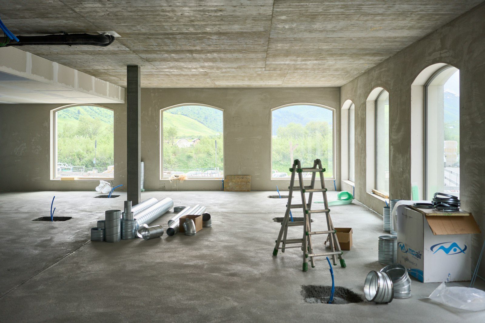 Newly renovated commercial space before its final clean